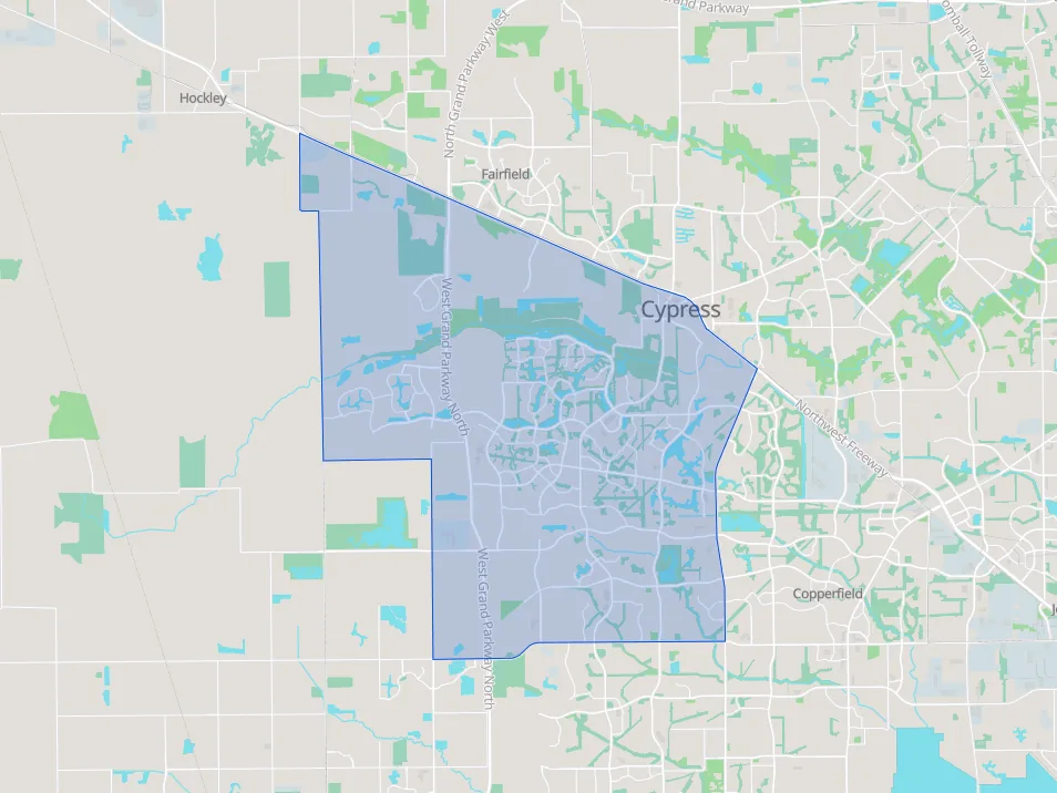 Map of the Cypress South market area